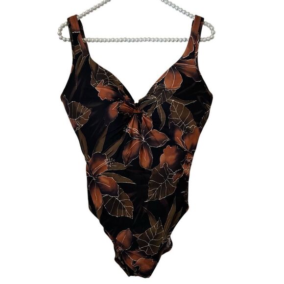 Miraclesuit Womens Swimsuit One Piece Tank Multicolor Floral Padded Size 16 beac - Picture 1 of 11